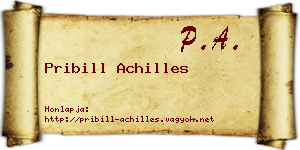 Pribill Achilles névjegykártya